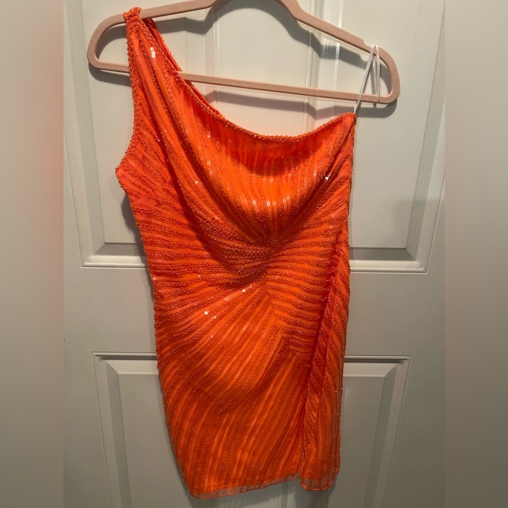 Hellymoon Beaded Orange Dress